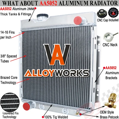 Radiador de aluminio de 4 filas para Ford Falcon Ranchero Mustang Mercury V8 1960-1966 Foto 1 de 4