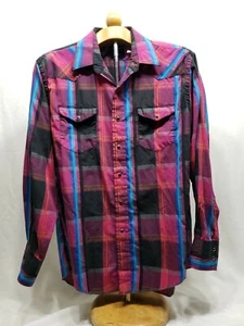 Vintage Wrangler Mens Pearl Snap 17 X 35 Cowboy X-Long Tail Single Needle USA - Picture 1 of 6