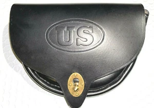 Bolsa de munición de cuero tintorero con patrón 1874 para trampero Springfield .45-70 - Imagen 1 de 4