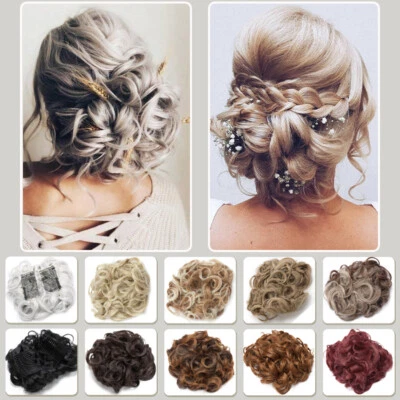 S-NOILITE X-LARGE Curly Chignon Messy Bun Hairpiece Updo Comb Clip in Hair Extensions Lady