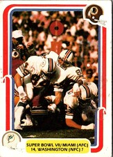 1980 Fleer Team Action Super Bowl V #63 Miami Dolphins/Washington Redskins
