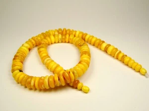Baltic Amber Necklace 21.7" Yellow Butterscotch Egg Yolk Natural Stone 6423 - Picture 1 of 6
