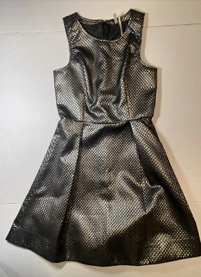 FRENCHI 女式灰色银色迷你连衣裙 3 码 — 第 1/4 张图片