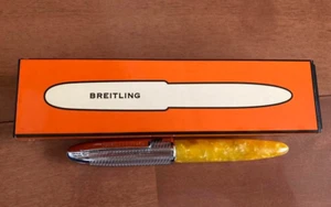BREITLING Watch Novelty SHAKE THE BOX Paprika Yellow/Silver Ballpoint Pen wz/Box - Picture 1 of 6