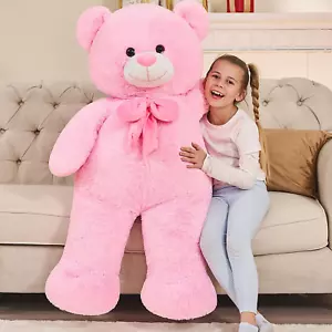Giant Teddy Bear Valentines Day, 4 Feet Soft Big Stuffed Animal Life Size 47 Inc - Picture 1 of 12