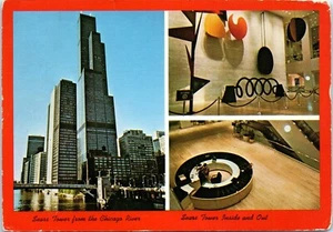 Sears Tower Inside and Out, Chicago, Illinois Multiview Postcard - Picture 1 of 2