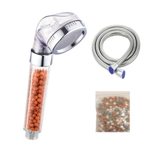 Soffione Doccia Ionico Portatile Alta Pressione Turbo Risparmio Acqua 3 Funzioni Filtrato - Foto 1 di 7