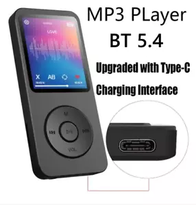 1.8 Inch Type-C Walkmen Portable MP3 Player Bluetooth 5.4 Compatible E-Book - Picture 1 of 6