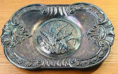 Bandeja de pan James W Tufts plateada Boston 4314 plato cuádruple rectangular en relieve Foto 1 de 4