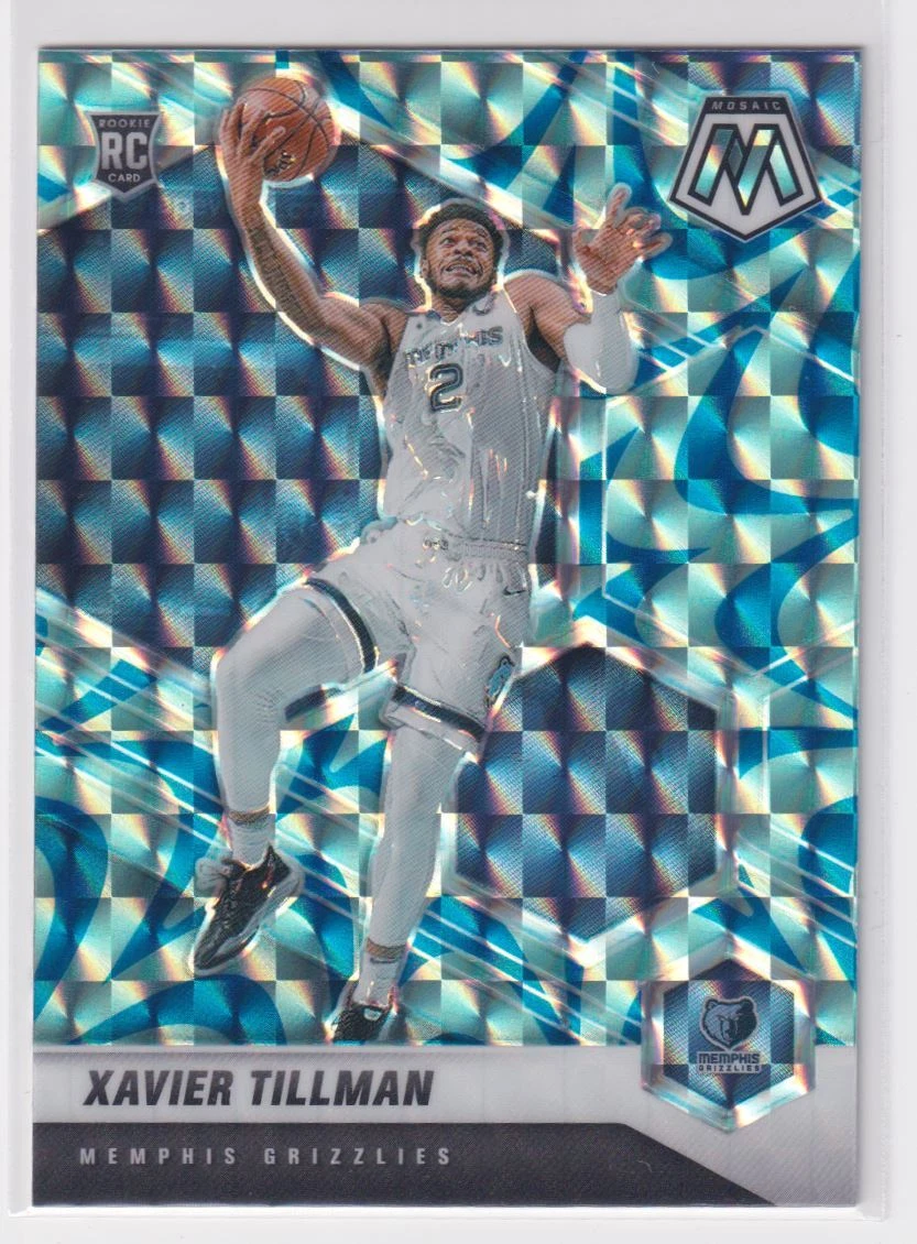 2020-21 Panini Mosaic Blue Reactive Prizm Xavier Tillman RC #213 TS1
