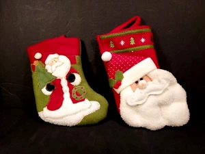 Juego de Medias de Navidad de Fieltro de Papá Noel de 7" Porta Joyas o Tarjetas de Regalo - Imagen 1 de 3