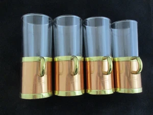 Vintage Beucler Cobras Copper Brass Irish Turkish Coffee Latte Glasses Set Of 4 - Picture 1 of 6