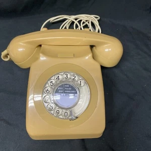 Telephone Rotary Dial 1970's Vintage GPO Model 746F Yellow - (1377) - Zdjęcie 1 z 7