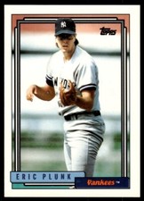 1992 Topps Eric Plunk Baseball Card New York Yankees #672