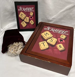 Colección de juegos vintage Parker Brothers ~ juego de crucigramas de scrabble en caja de madera - Imagen 1 de 4