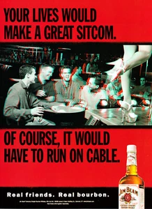 JIM BEAM WHISKEY AD #42 RARE 2000 "YOUR LIVES WOULD MAKE A GREAT SITCOM" 3D VRSN - Picture 1 of 2
