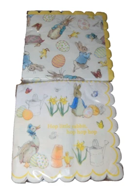 2 packs Meri Meri Peter Rabbit Beatrix Potter Paper Napkins Easter Baby - Image 1 of 4