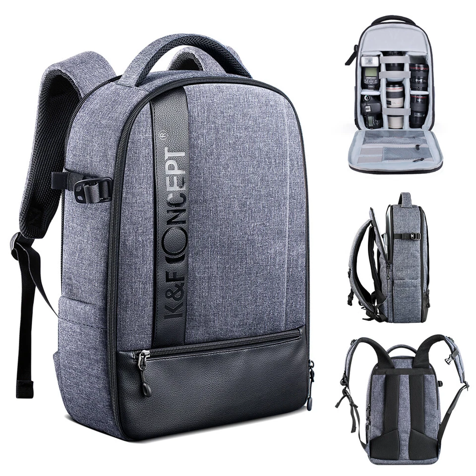 K&FConcept Camera Backpack Professional Large Bag Laptop Waterproof for DSLR SLR - Image 1 of 4
