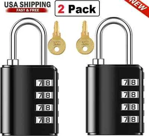 2 Pack Combination Lock 4 Digit Locker Padlock for School Gym Locker Heavy Duty - Picture 1 of 7