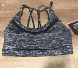 VSX Victoria’s Secret Sport Small Gray/Black Strappy Back Removable Cups - Foto 1 di 5