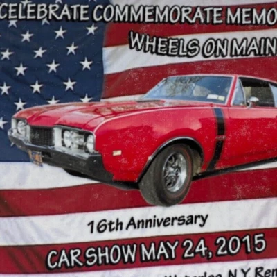 2015 Memorial Day Wheels On Main Street Antique Car Show Waterloo New York Plate - Image 1 of 3