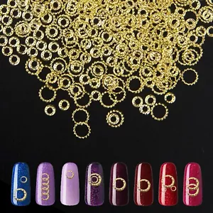 Gold Nail Art Studs, 1000 PCs Round Metal Sequins Nail Charms for Women Girls... - Picture 1 of 7