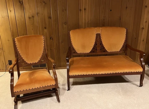 Antique Setee/ParlorSuite 2-pc. Loveseat and Glider Cover