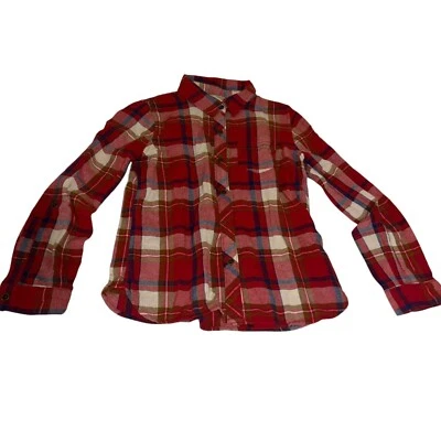 Lucky Brand Girl's Large Red Plaid Button Up Long Sleeve Shirt - Image 1 of 3