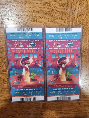 Commemorative 2023 Super Bowl LVII Ticket Eagles Chiefs - Customizeable Cover