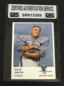 DAVE SMITH 1961 FLEER RC SIGNED AUTOGRAPHED CARD #170 OILERS CAS AUTHENTIC - Picture 1 of 2