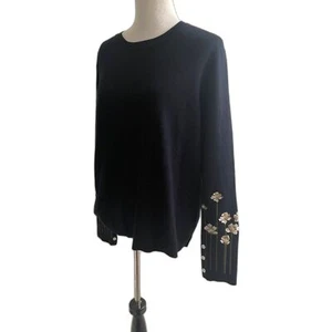 Suéter Ted Baker Evetta Flor Perla Bordado Burla Jersey Talla 5 (12) $229 - Imagen 1 de 12