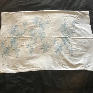 Funda de almohada estándar floral azul Sears Roebuck percal vintage - Imagen 1 de 7
