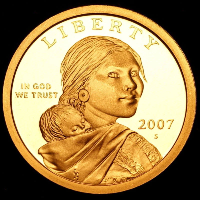 2007 S Sacagawea Mint Proof Dollar ~ With Eagle in Flight Reverse from Proof Set - Image 1 of 2