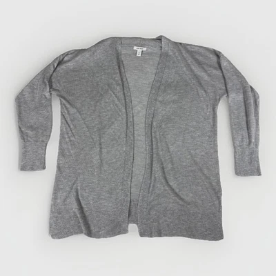Nine West Cardigan Sweater Womens Medium Heather Gray Knit Stretch Open Front - Image 1 of 4