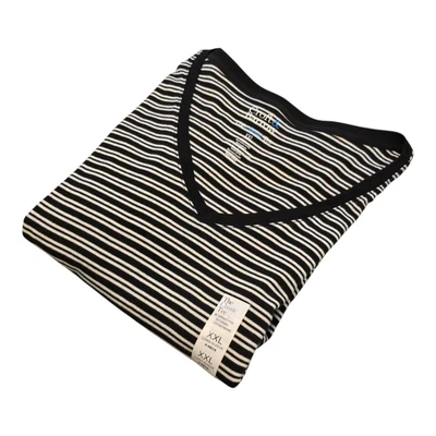 Camiseta Croft & Barrow The Classic para mujer talla XXL negra/blanca a rayas cuello en V nueva con etiquetas Foto 1 de 4