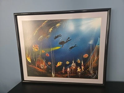 Spray Paint Art Original: The Deep Blue Cozumel 19x23 Signed  - Image 1 of 4