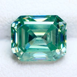 2.11 Ct Extraordinary Perfect Octagan 8.9 x 6.6 MM Green Moissanite - Picture 1 of 5