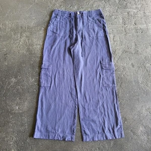 New Sincerely Jules Baggy Cargo Pants Size L Purple Loose Relaxed Y2K Waist 30 - Picture 1 of 11
