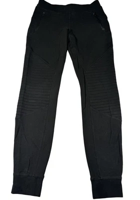 Alo Yoga Pants Womens Small Black Moto Joggers Zipper Pockets Sweatpants - Image 1 of 4