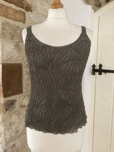 Monsoon Sage Green Silk Chiffon Beaded Top Size S Gatsby - Picture 1 of 7