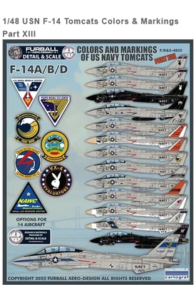 Furball 1/48 decals USN F-14 Tomcats Colors & Markings Part XIII - FDS48-032 - Image 1 of 4