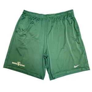 Nike Running Shorts Mens XL Green Dri Fit Elastic Waist Drawstring Athletic Fit - Picture 1 of 3
