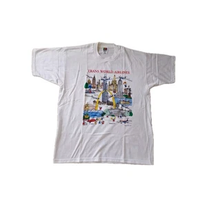 Vintage Fruit of the loom Trans World Airlines tee Size XL - Picture 1 of 7