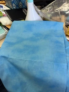 Vintage Cotton Fabric MOTTLED BLUE ON BLUE BLENDER FABRIC see notes - Picture 1 of 2
