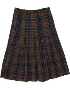 BRENDELLA Womens A-Line Skirt W36 XL Green Check Wool CG02 - Picture 1 of 3