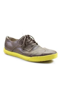 Cole Haan Mens Leather Low Top Lace Up Sneakers Brown Yellow Size 10 Medium - Picture 1 of 5
