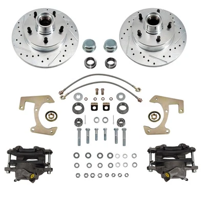 Deluxe Disc Brake Kit For 1947-59 Chevrolet 1/2-Ton Truck Drilled/Slotted rotor - Изображение 1 из 4