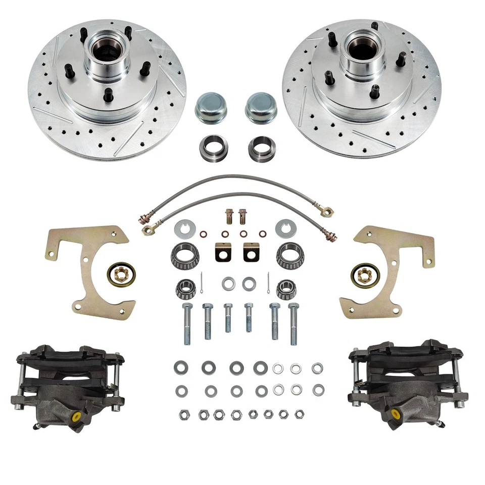 Deluxe Disc Brake Kit For 1947-59 Chevrolet 1/2-Ton Truck Drilled/Slotted rotor Foto 1 de 4