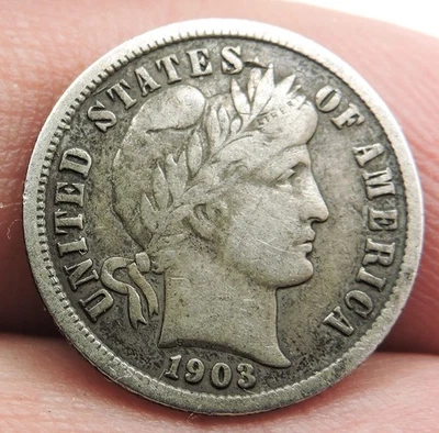 1903 Silver Barber Dime VF - Image 1 of 2