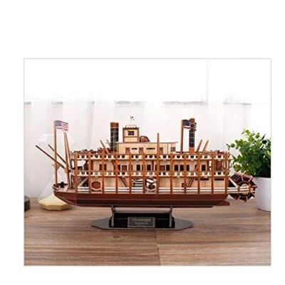 Rompecabezas 3D Maqueta de barco de madera Juguetes Río Mississippi Barcos de vapor Modelo Juguetes Regalo Foto 1 de 4